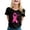A-Black98, variant on Jamsmile Women T-Shirts Casual Cancer Awareness Month Tee Shirts Tops Short Sleeve Pink Ribbon Print Ladies Tshirts