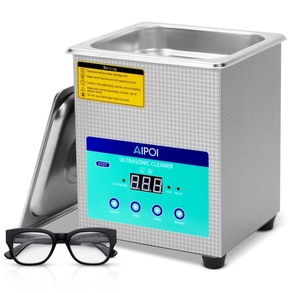 AIPOI Commercial Ultrasonic Cleaner with Timer Heater Dental Cleaning Machines  Stainless Steel, 2.8 kg, Silver, 1 Count