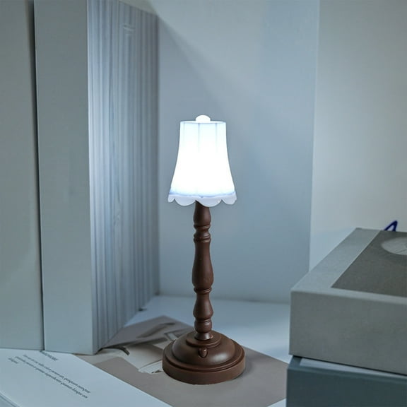Fufafayo under $5 Retro Night Light, Miniature Floor Lamps with Base Tiny Vintage Led Light Model for Furniture Accessories
