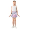 thumbnail image 3 of Girls' Skorts Elastic Waist Skorts with Inner Shorts Athletic Workout Shorts Skirts Cute Pastel Watercolor Floral Large, 3 of 9