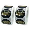 thumbnail image 1 of 2 Rolls Christmas Gold Blocking Bag Sealing Stickers Adhesive Gift Stickers, 1 of 7