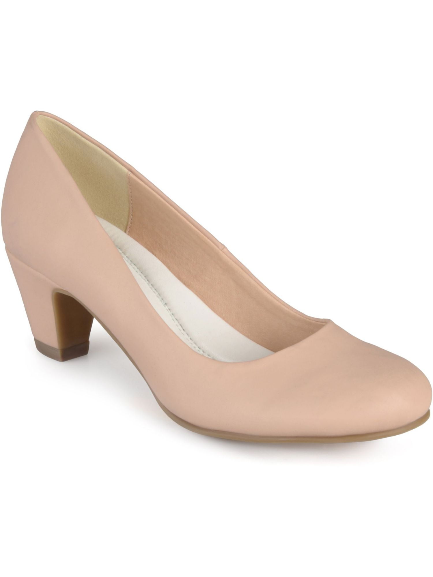 JOURNEE COLLECTION Womens Beige Padded Comfort Luum Block Heel Slip On Pumps 9.5