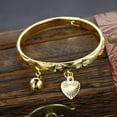 New Gold Plated Bell Heart Bracelet Children Boys Girls Baby Kids