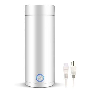 Pinkiou Portable Electric Kettle Water Boiler, 400ml Travel Kettle 304 Stainless Steel Mini Electric Warmer with Auto Shut off & Fast Boil 3-in-1 Portable Tea Kettle Travel Water Boiler/Heater, White