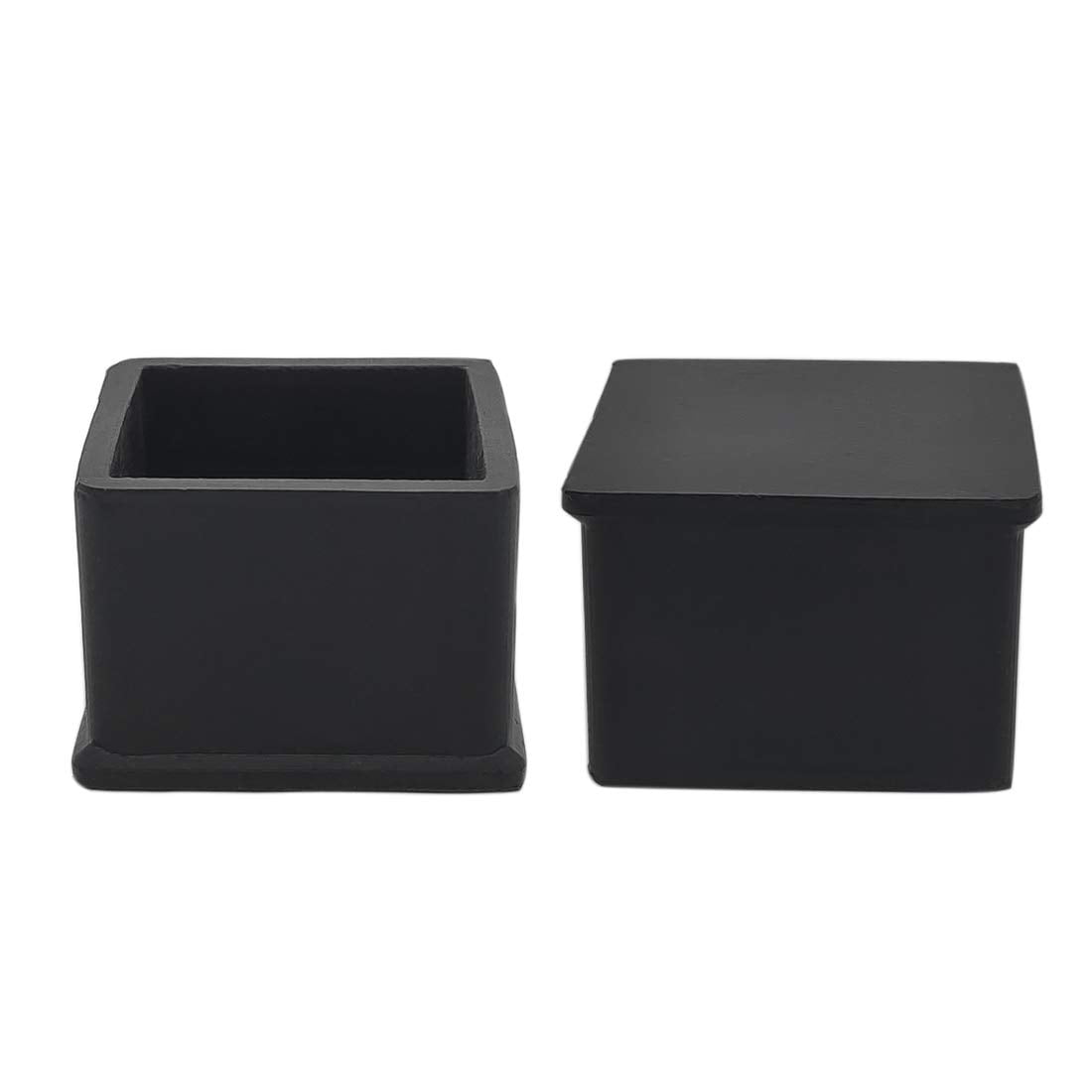 Antislip Rubber Leg Tips Square Chair Leg Caps Furniture Floor Protectors, 11/2" x 11
