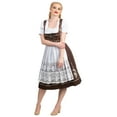 thumbnail image 3 of Dirndl Trachten Haus 3 Piece Long  German Oktoberfest Dirndl Dress for Women and Girls - Brown, 3 of 13
