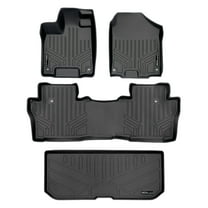 SMARTLINER Custom Fit Floor Mats 2 Rows and Cargo Liner Behind 3rd Row Set Black Compatible With 2016-2022 Honda Pilot