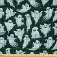 thumbnail image 2 of Ambesonne Ghost Fabric by the Yard Microfiber, Repetitive Various Emotions, 5 Yards, Dark Teal and Pale Ceil Blue, 2 of 2