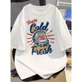 thumbnail image 1 of Men'S Vintage Cold Drink Bottle Cap Graphic T-Shirt - Cotton Crew Neck Tee, Retro Summer Casual Top with "Original Cold Drink" Print, Breathable & Comfortable for Casual Attire Crew Nec, 1 of 8