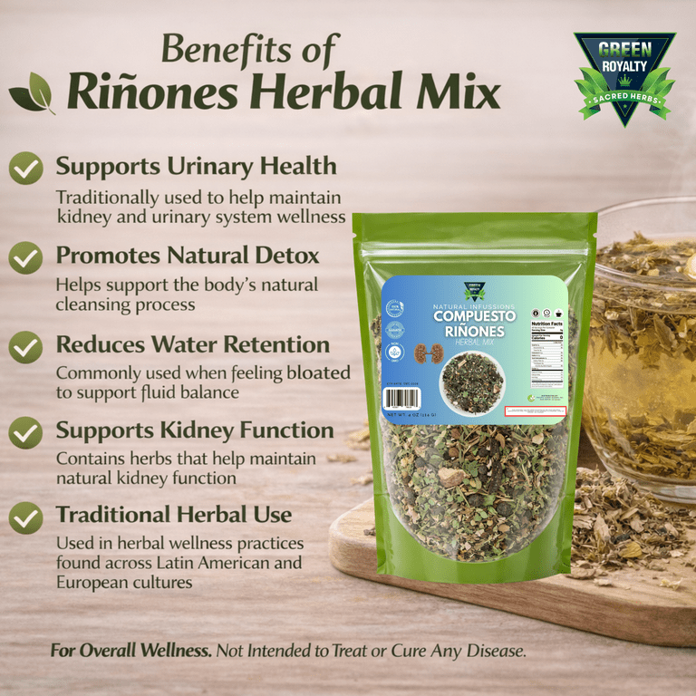 Green Royalty Herbal Mix Tea – Compuesto Riñones Loose Leaf