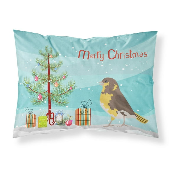 Spanish Canary Merry Christmas Fabric Standard Pillowcase
