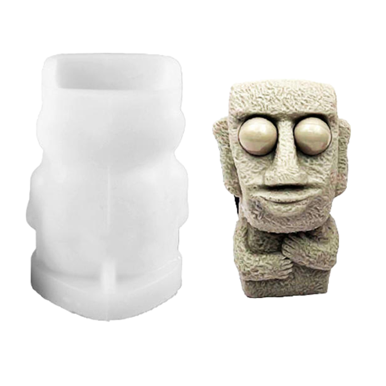 Island Statue Candle Mold Silicone Molds For Candle Making Moai