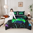 thumbnail image 4 of Castle Fairy Gradient Video Game Twin Comforter Sets,Abstract Ombre Gamer Bedding Set, 4 of 8