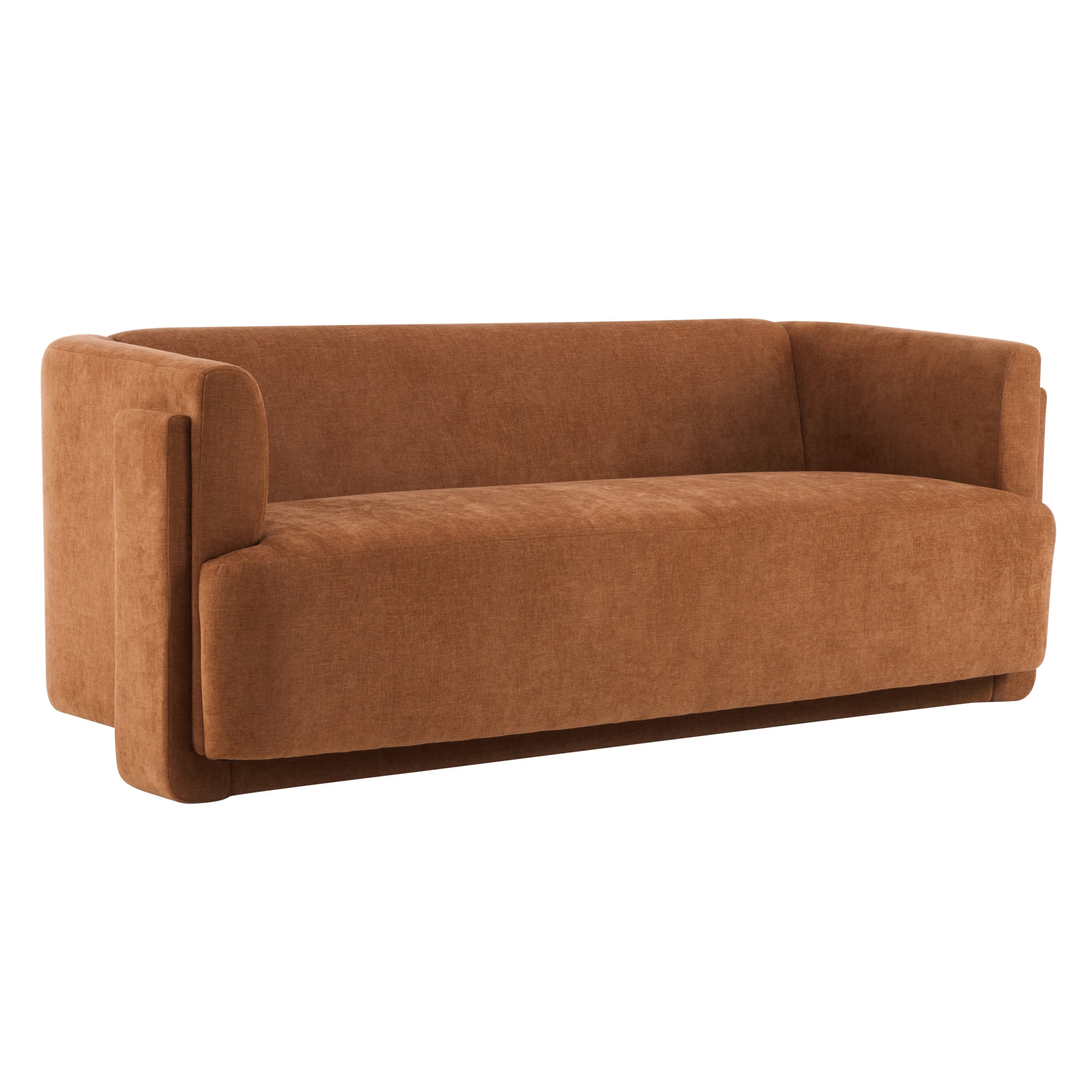 Christopher Knight Home 77.5" Modern Upholstered Sofa, 3 Seater Living Room Couch, Caramel