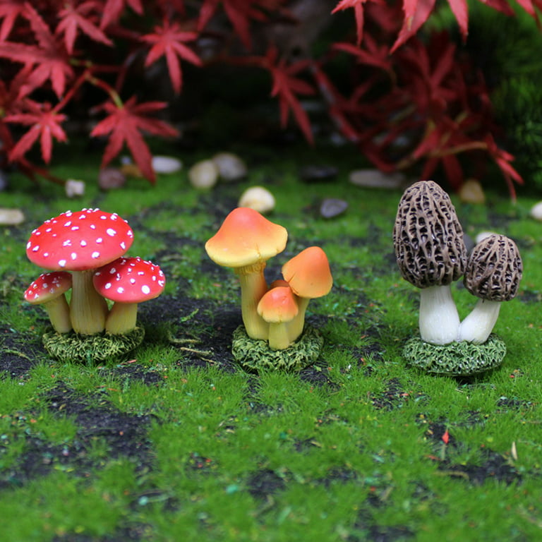 PRETYZOOM 33 Pcs Fake Flowers False Mushroom Mini Mushrooms Simulation  Mushroom Realistic Mushroom Diy Crafts Fake Mushroom Miniature Mushroom
