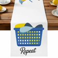thumbnail image 2 of Laundry Room Clothes Table Runner 13x36in Non-Slip Cotton Linen Table Runners, Cartoon Washing Machine Dresser Scarves TableRunner for Dinner Kitchen Dining Wedding Party, 2 of 9