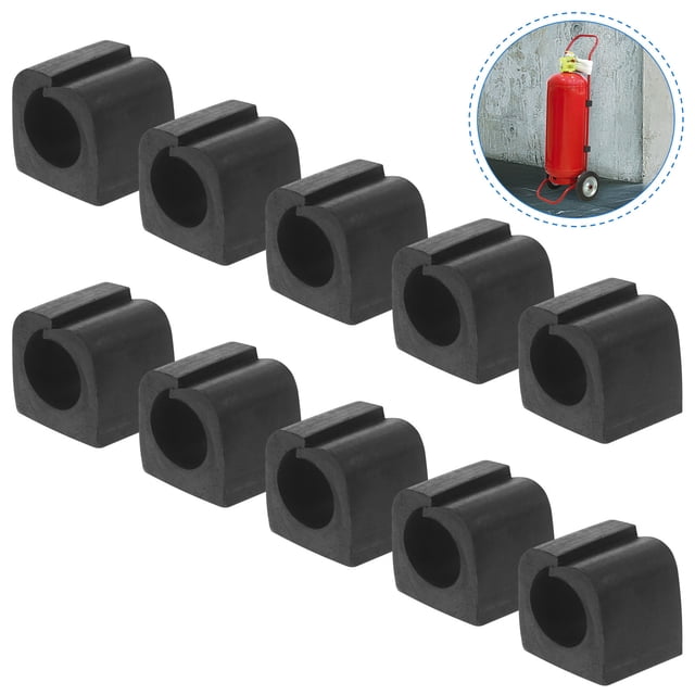 Raindrops 10Pcs Extinguisher Pad Black Plastic for Fire Extinguisher Accessory Anti-collision in Emergency Situations