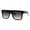 Black (Smoke), variant on Flat Top Square Sunglasses Unisex Retro Modern Shades UV400 Tortoise