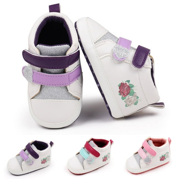 Cethrio Kids Girls Sneakers, Soft Non-Slip Lightweight Breathable Walker Shoes Pink Size 4 Toddler