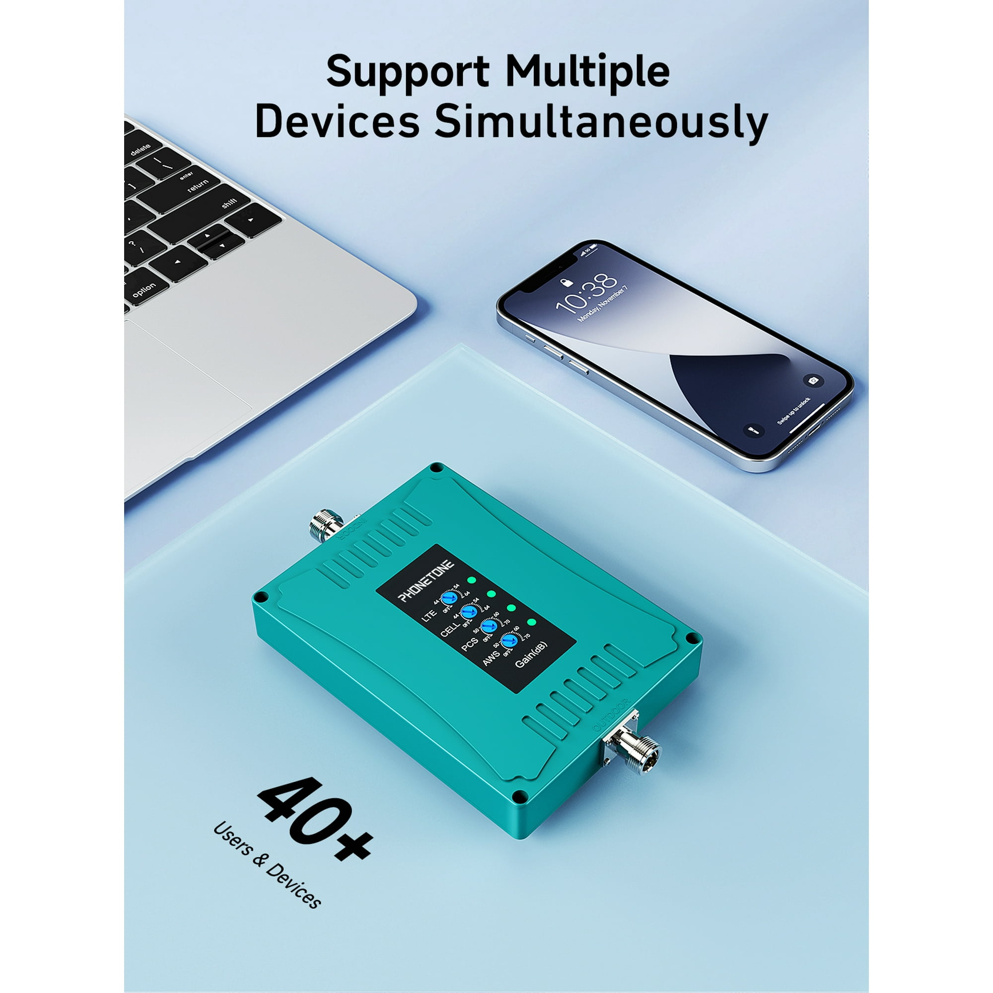 Phonetone Cell Phone Booster for Home, Signal up to 5500Sq Ft