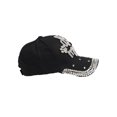 thumbnail image 4 of Top Headwear Dog Mom Paw Rhinestone Hat Distressed Denim Baseball Cap - Black, 4 of 4