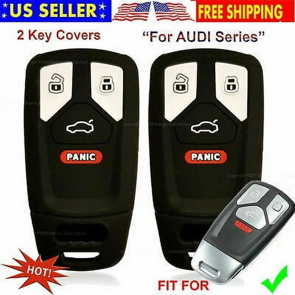 Dobrev Silicone Case Protector Fob Cover Shell Holder Keyless Entry Remote Skin for Audi 2017 2018 2019 A3 A5 A6 Q3 Q5 Q7 S6 TT Smart Key