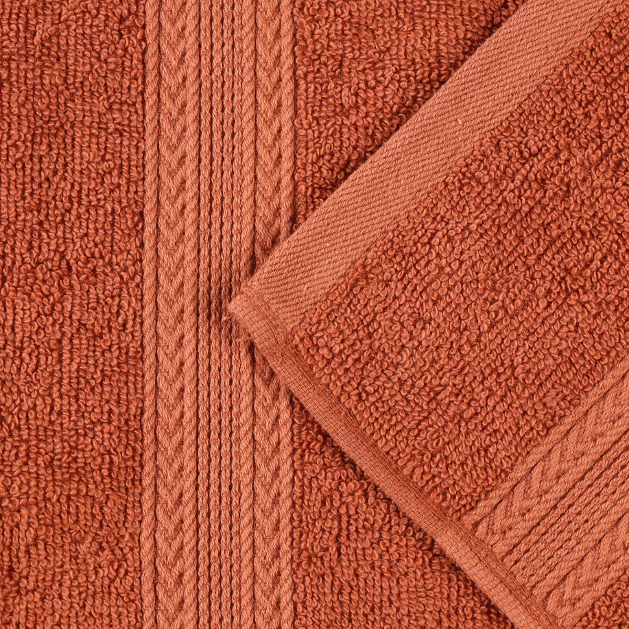 Superior Eco-Friendly Cotton Solid 12-Piece Copper Towel Set