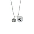 thumbnail image 2 of Delight Jewelry Silvertone Volleyball - ''Spike It'' Silvertone Script Initial Disc - C - Charm Necklace, 20"+3", 2 of 4
