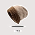 thumbnail image 4 of SikaFu Wool Cap Female Simplicity Double -Colored Splicing Autumn And Winter Korean Version Of The Two -Sided Versatile Warm And Cold Anti -Cold Baotou Coarse Wire Knitted Hat, 4 of 6