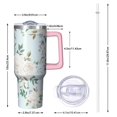 thumbnail image 2 of Floral 40oz Tumbler– Stainless Steel Insulated Tumbler with Handle and Straw, Large Capacity Travel Cup for Hot & Cold Drinks,Thanksgiving,Christmas, Spring,Flower, 2 of 6
