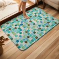 thumbnail image 3 of Front Door Mat 19.7"x31.5", Bohemia Geometric Non Slip Backing & Low Profile Doormats, Absorbent Muddy Dirt Trapper Door Mats for Front Back Door Entryway Modern Simple Aesthetic Checkered Green, 3 of 9