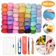 thumbnail image 1 of Needle Felting Kit - Wool Roving 50 Colors Set, Starter Felting Tool Kit & Foam Mat, DIY Wool Roving Fibre Yarn, Fibre Wool Yarn Spinning Sewing Supplies for Needle Felting Crafts Gift, 1 of 3