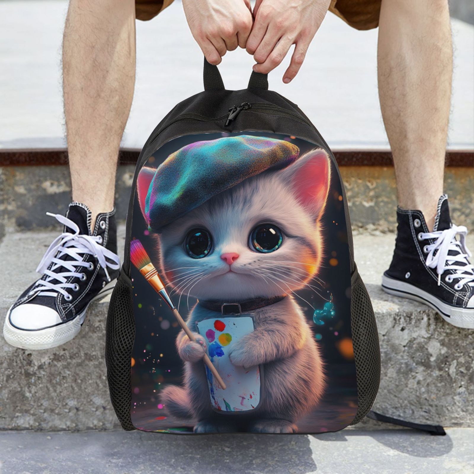 Cat Backpack Double Shoulder Backpack Durable, Spacious, Ergonomic Design for Travel, Work & Outdoor Use