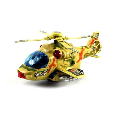 Cobra Helicopter Gunship Military Convoy Gunship Battery Operated Kid's Bump and Go Toy Helicopter w/ Fun Flashing Lights, Sounds, Spinning Rotor ()