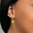 thumbnail image 4 of Gem Stone King 925 Sterling Silver and 14K Yellow Gold Canary Mystic Topaz Drop Dangle Leverback Earrings for Women (3.12 Cttw, Gemstone Birthstone, Oval 8X6MM), 4 of 4