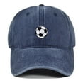 thumbnail image 2 of Xfvqtps Mens and Womens Baseball Cap Football Print Wash Color Retro Style Adjustable Size Breathable Sunscreen Sunshade Outdoor Sports Beach Summer Canvas Sun Hat Navy, 2 of 9