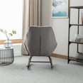thumbnail image 6 of Rocking Chair, Modern Velvet Tufted Upholstered Accent Rocking Chair with Metal Base and Padded Seat, Comfy Lounge Chair Single Sofa Chair Glider Chair for Living Room, Bedroom, Nursery, Grey, 6 of 7