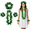 Tropical Fern Leaf Lei, variant on PMU Luau Tropical Fern Leaf Lei 3 Sets (12pcs) Green Wearable (Head, 2 Wrists and Necklace) Party Costume