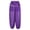 Purple, variant on Women's Belly Dance Trousers Side Split Sequin Shiny Harem Pants White One Size
