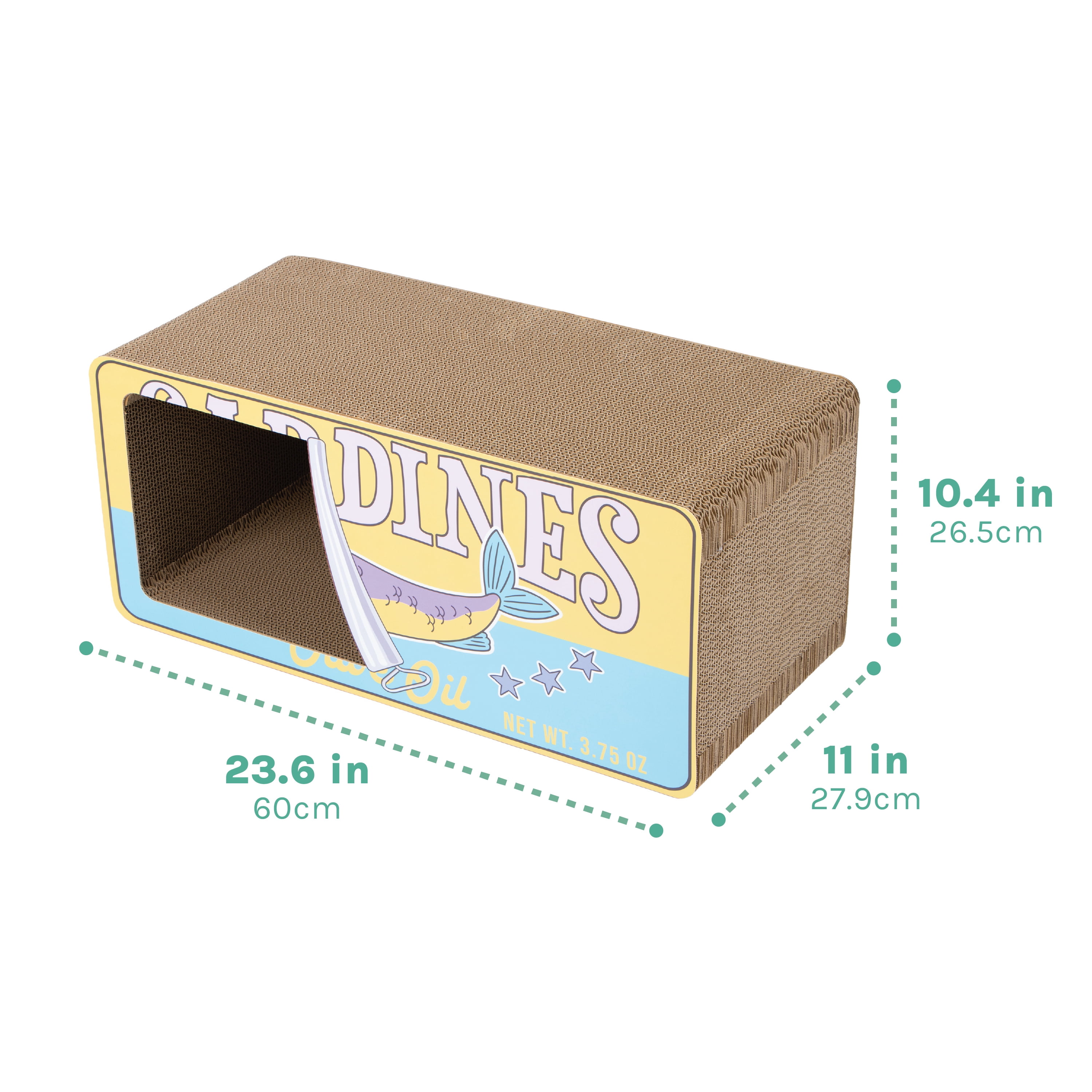 Kitty City Corrugated Cardboard Sardine Can Indoor Cat Scratching House, Multicolored, One Size