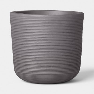 Fluted Outdoor Planter Gray