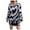 Black, variant on Women's Sweater Heart Color Block Long Sleeve Crew Neck Mid-Length Knitted Mini Dress Winter Sweaters