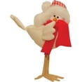 thumbnail image 2 of 8.25" Beige and Red Standing Bird with Scarf Christmas Tabletop Figurine, 2 of 2