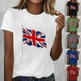thumbnail image 3 of WREESH Womens Basic Graphic Tees Great Britain Uk Flag T-Shirts Fashion Printed Crewneck Short Sleeved Casual Top Shirt Red, 3 of 4