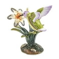 thumbnail image 3 of Bejeweled Pewter VIOLA Hummingbird & Daylily Trinket Box Design, 3 of 8