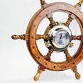 thumbnail image 3 of Nagina International Pirate Style Nautical Wood Crafted Ship Wheel | Teak Finish | Captain Maritime Beach Home Decor Gift (16 Inches), 3 of 6