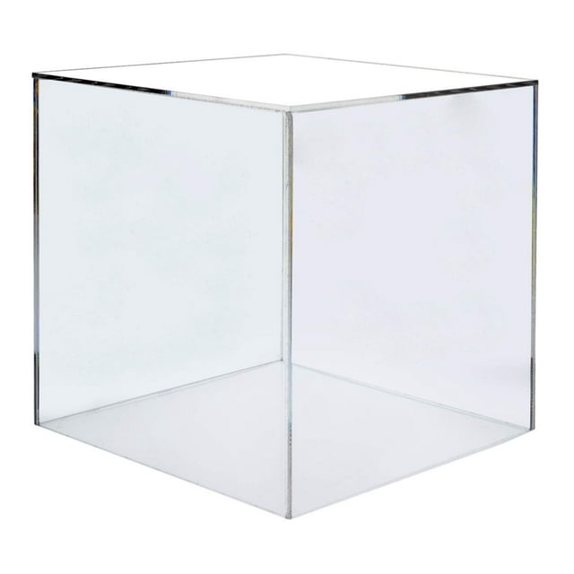 Marketing Holders Acrylic Clear Cube Riser Display Box or Bin 5 Sided Trophy Figurine Pedestal Display 9" Square