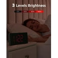 thumbnail image 3 of VictSing Modern Curved Design Projection Alarm Clock - 180° Rotatable Projector, 3-Level Brightness Dimmer, Progressive Volume, 9-Minute Snooze, 12/24H Format for Bedroom, 3 of 6