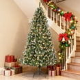 thumbnail image 2 of 4.5/6/7.5/9 Ft Pre-Lit Flocked Artificial Christmas Tree with Pine Cones & Berry Accents, Full Natural Hinged B-ranches, Premium Xmas Tree for Home Office Party Holiday Decor, 2 of 9