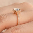 thumbnail image 3 of Cora Jewellery 1.32CT Oval Moissanite Halo Engagement Ring For Women , 14K Rose Gold, 3 of 7